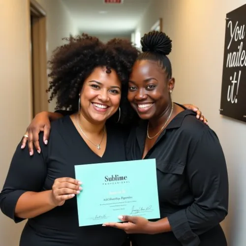 Two Sublime Professional graduates with their diploma